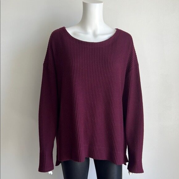 SPLENDID So Soft Waffle Knit Long Sleeve Top - L - Picture 1 of 6